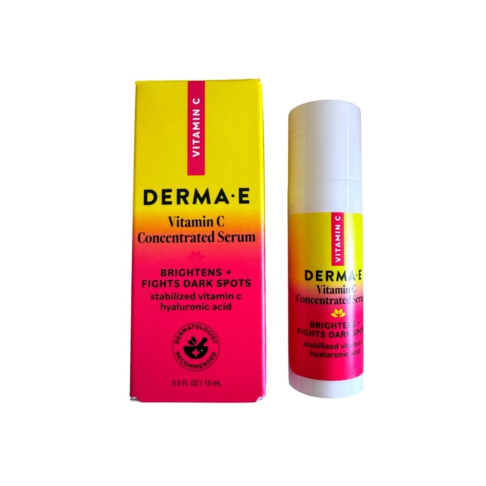 DERMA E Vitamin C Concentrated Serum Brightening Dark Spot Treatment NWT 0.5 oz